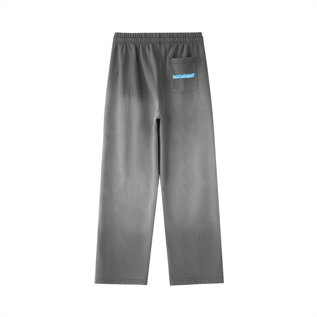 Vintage Washed Gradient Straight-Leg Sweatpants