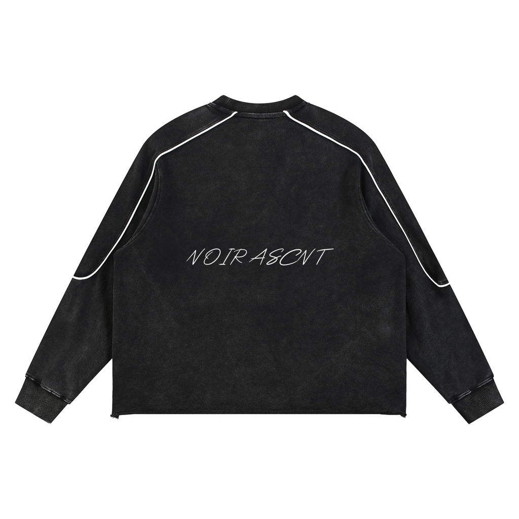 Mineral Wash Piping Raw Hem Sweatshirt